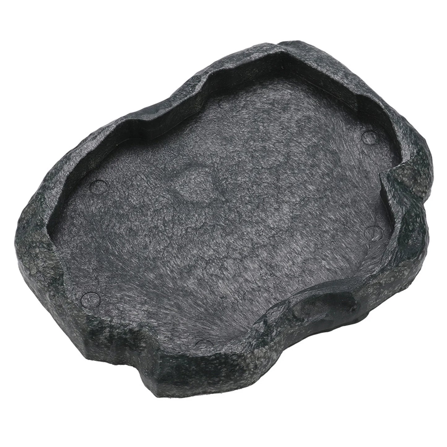 Reptile Feeder ABS Resin Imitation Rock DesignFood and Water Dish Feeder Bowl for Tortoise Lizard