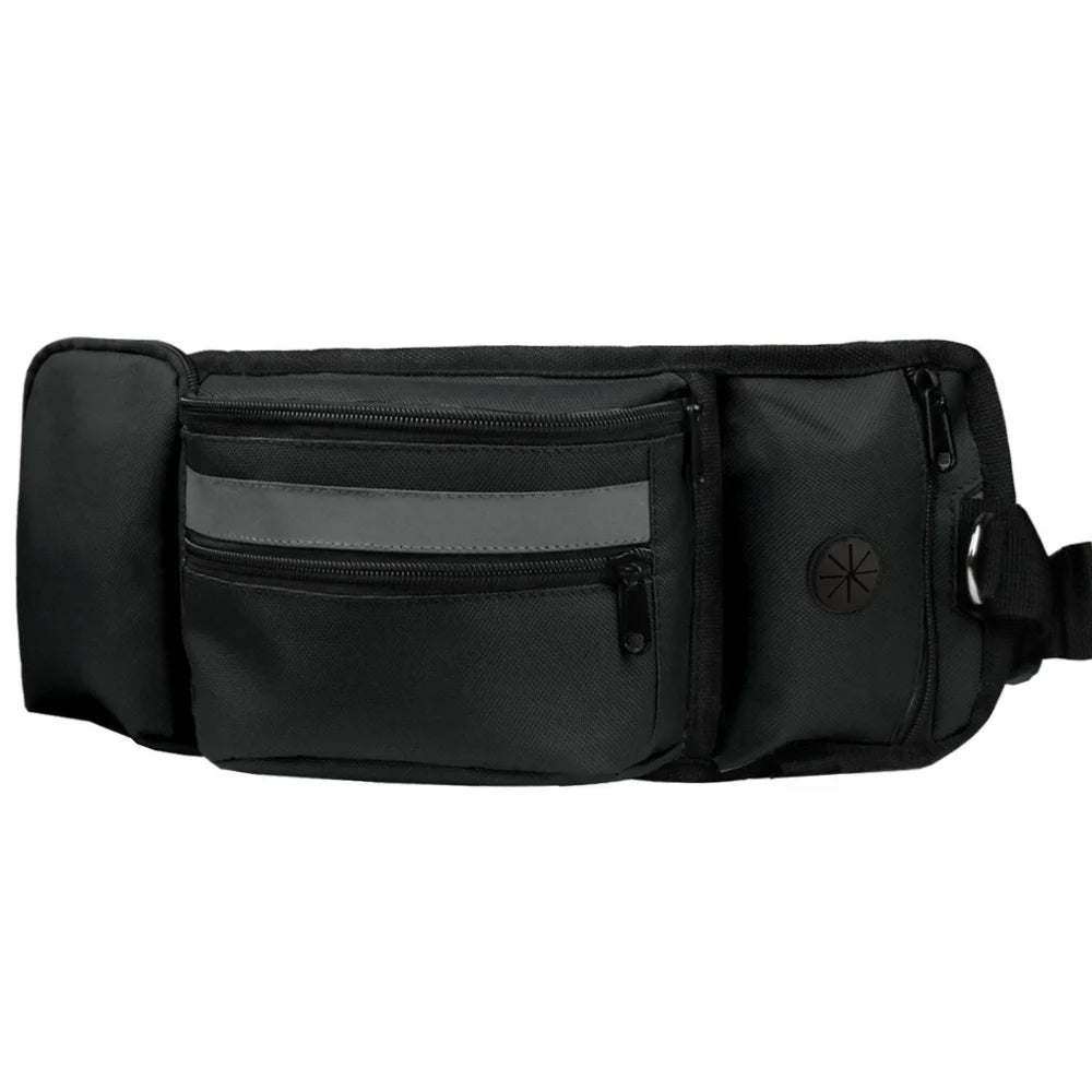 Dog Treat Pouch for Training Outdoor Dog Treat Pouch Exercise Fanny Pack Doggy Leash Pet Running Leave Reflective Strip Leash