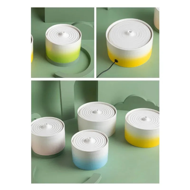 Cat Drinking Fountain Electric Ceramic Heating Water Dispenser Automatic Drinking Fountain Drinking Water Circulating Pet Bowl