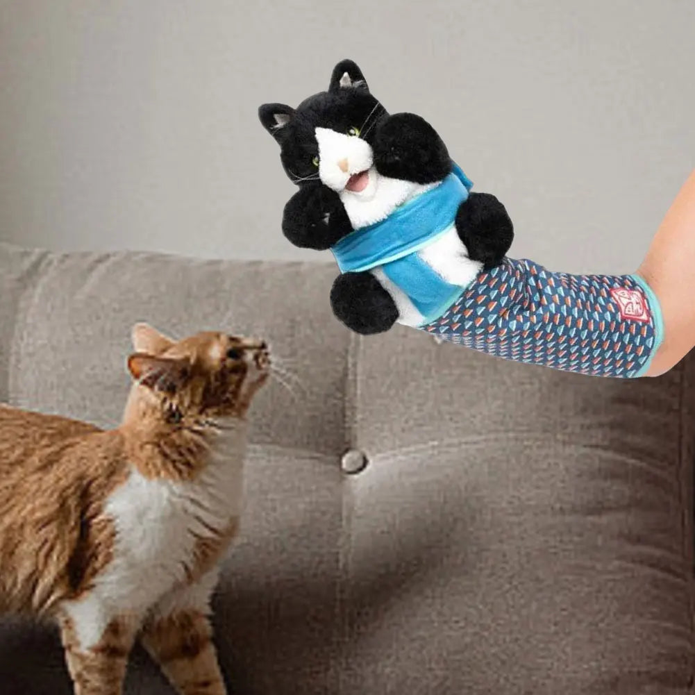 Cats Puppet Wrestler Cute Stuffed Animal Hand Puppet With Sturdy Padding Cat Dog Interactive Plush Toys Pet Soft Wrestling Glove