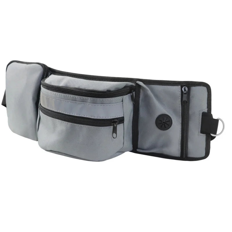 Dog Treat Pouch for Training Outdoor Dog Treat Pouch Exercise Fanny Pack Doggy Leash Pet Running Leave Reflective Strip Leash