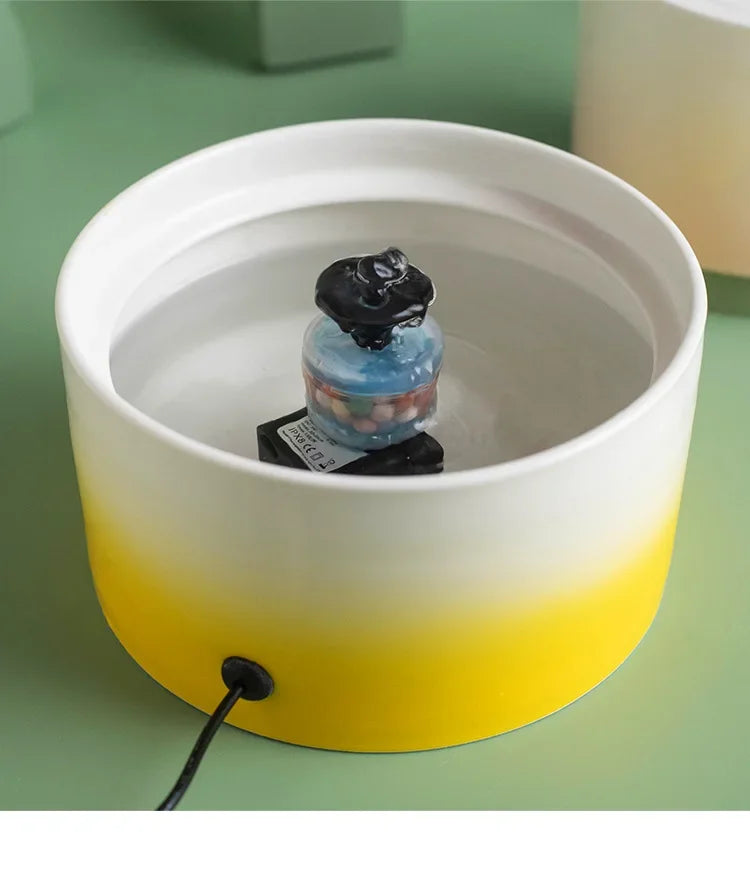 Cat Drinking Fountain Electric Ceramic Heating Water Dispenser Automatic Drinking Fountain Drinking Water Circulating Pet Bowl