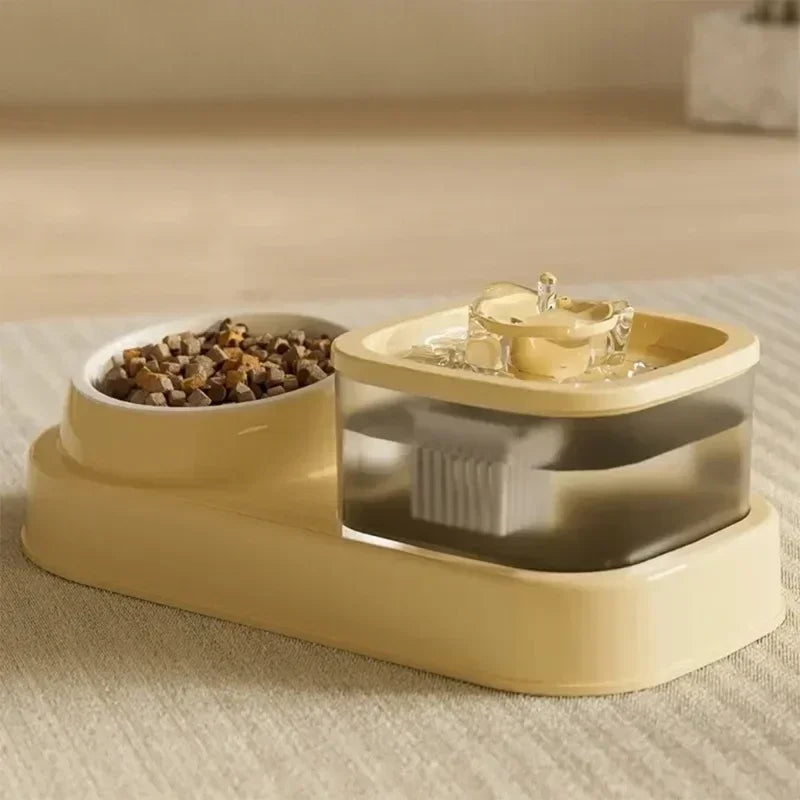 Cats Bowl 2 In 1 Water Bowls Water Dispenser Double Bowl Water Circulating