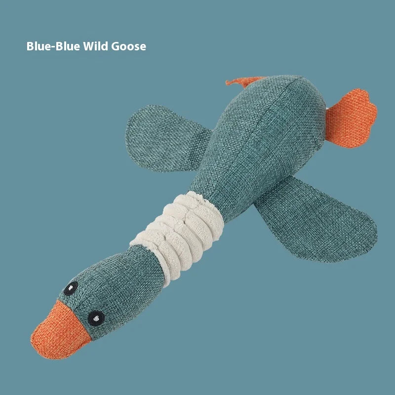 Dogs bite geese with their mouths, making sounds, playing fish, biting pets, cleaning teeth, interactive training for pets Whole