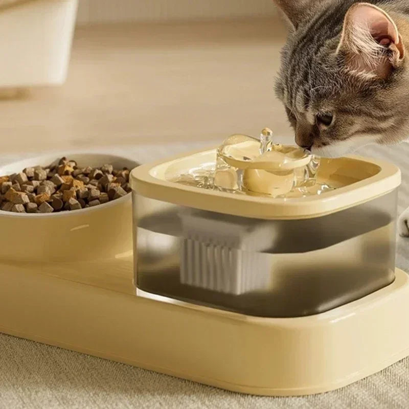 Cats Bowl 2 In 1 Water Bowls Water Dispenser Double Bowl Water Circulating