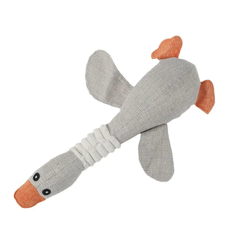 Dogs bite geese with their mouths, making sounds, playing fish, biting pets, cleaning teeth, interactive training for pets Whole