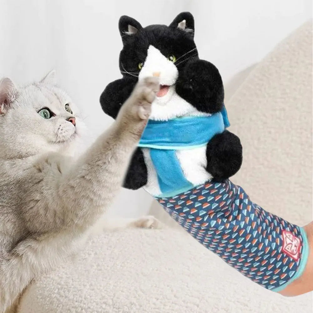 Cats Puppet Wrestler Cute Stuffed Animal Hand Puppet With Sturdy Padding Cat Dog Interactive Plush Toys Pet Soft Wrestling Glove