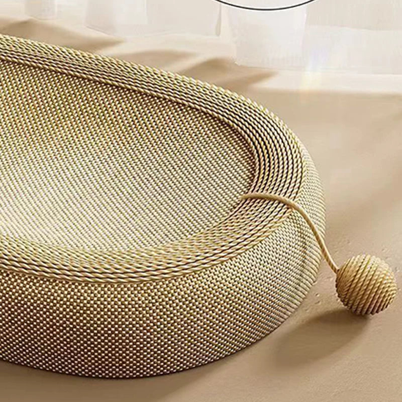 Cat Scratching Bed With Game BallLarge Oval Sisal BasinSofa Protector - Indoor Cat Scratching BoardWear-resistant Pet Supplies