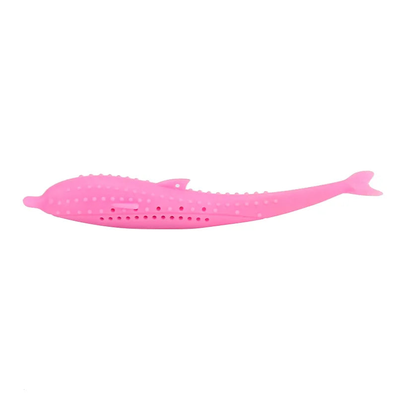 Cat Teeth Brushing Toy Teeth Cleaning Cat Stick Fish-shaped Silicone Toy Chew Resistant Interactive Toys Catnip Pet Supplies