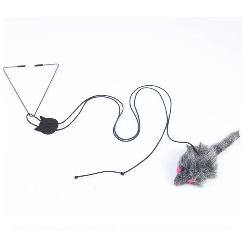 Simulation Mouse Cats Toy Funny Self-hey Hanging Door Retractable Cats Stick Scratch Rope Mouse Cat Interactive Toy Cat Supplies