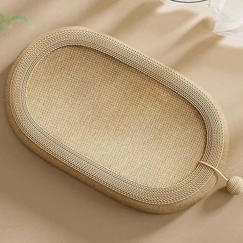 Cat Scratching Bed With Game BallLarge Oval Sisal BasinSofa Protector - Indoor Cat Scratching BoardWear-resistant Pet Supplies