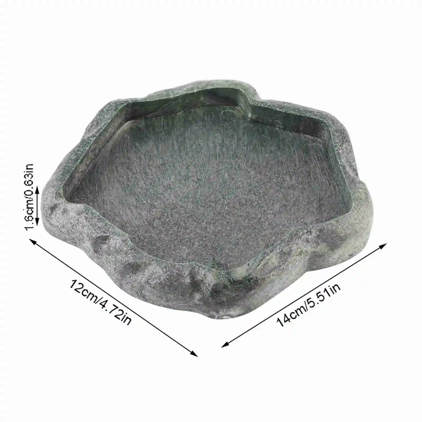Reptile Feeder ABS Resin Imitation Rock DesignFood and Water Dish Feeder Bowl for Tortoise Lizard