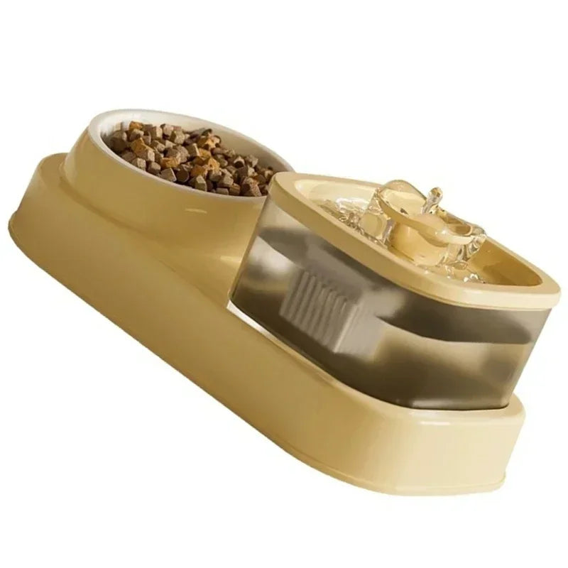 Cats Bowl 2 In 1 Water Bowls Water Dispenser Double Bowl Water Circulating