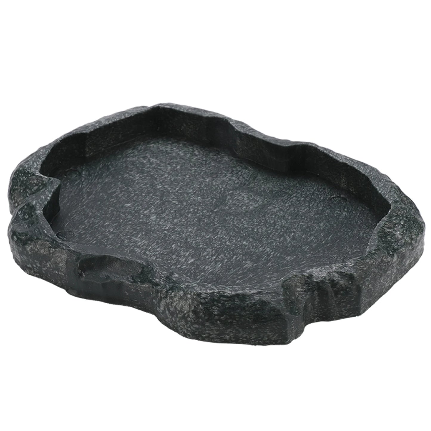 Reptile Feeder ABS Resin Imitation Rock DesignFood and Water Dish Feeder Bowl for Tortoise Lizard