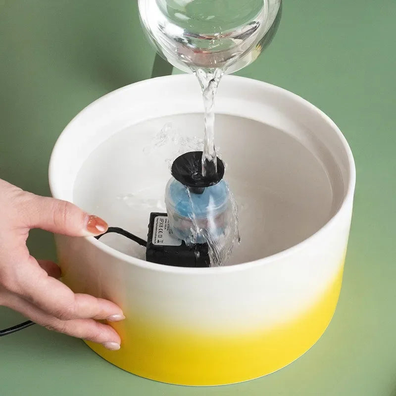 Cat Drinking Fountain Electric Ceramic Heating Water Dispenser Automatic Drinking Fountain Drinking Water Circulating Pet Bowl