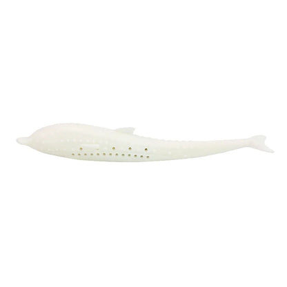 Cat Teeth Brushing Toy Teeth Cleaning Cat Stick Fish-shaped Silicone Toy Chew Resistant Interactive Toys Catnip Pet Supplies