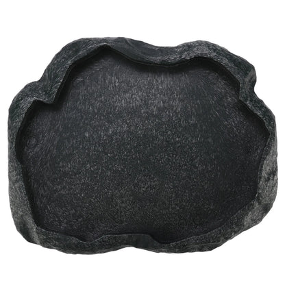 Reptile Feeder ABS Resin Imitation Rock DesignFood and Water Dish Feeder Bowl for Tortoise Lizard