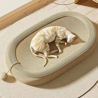 Cat Scratching Bed With Game BallLarge Oval Sisal BasinSofa Protector - Indoor Cat Scratching BoardWear-resistant Pet Supplies