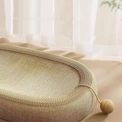 Cat Scratching Bed With Game BallLarge Oval Sisal BasinSofa Protector - Indoor Cat Scratching BoardWear-resistant Pet Supplies
