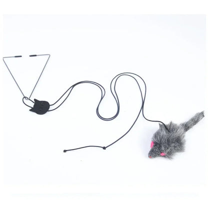 Simulation Mouse Cats Toy Funny Self-hey Hanging Door Retractable Cats Stick Scratch Rope Mouse Cat Interactive Toy Cat Supplies