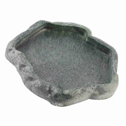 Reptile Feeder ABS Resin Imitation Rock DesignFood and Water Dish Feeder Bowl for Tortoise Lizard